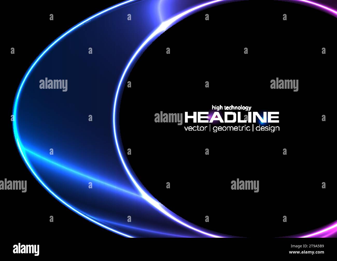 Arrière-plan abstrait de technologie futuriste avec ellipse de néon lumineux. Conception vectorielle Illustration de Vecteur