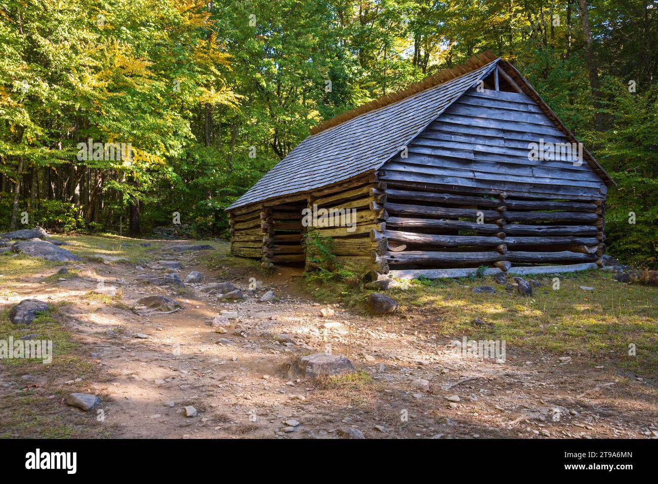 Bud Ogle Cabin au parc national des Great Smoky Mountains Banque D'Images