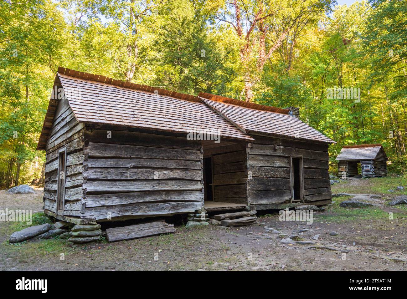 Bud Ogle Cabin au parc national des Great Smoky Mountains Banque D'Images
