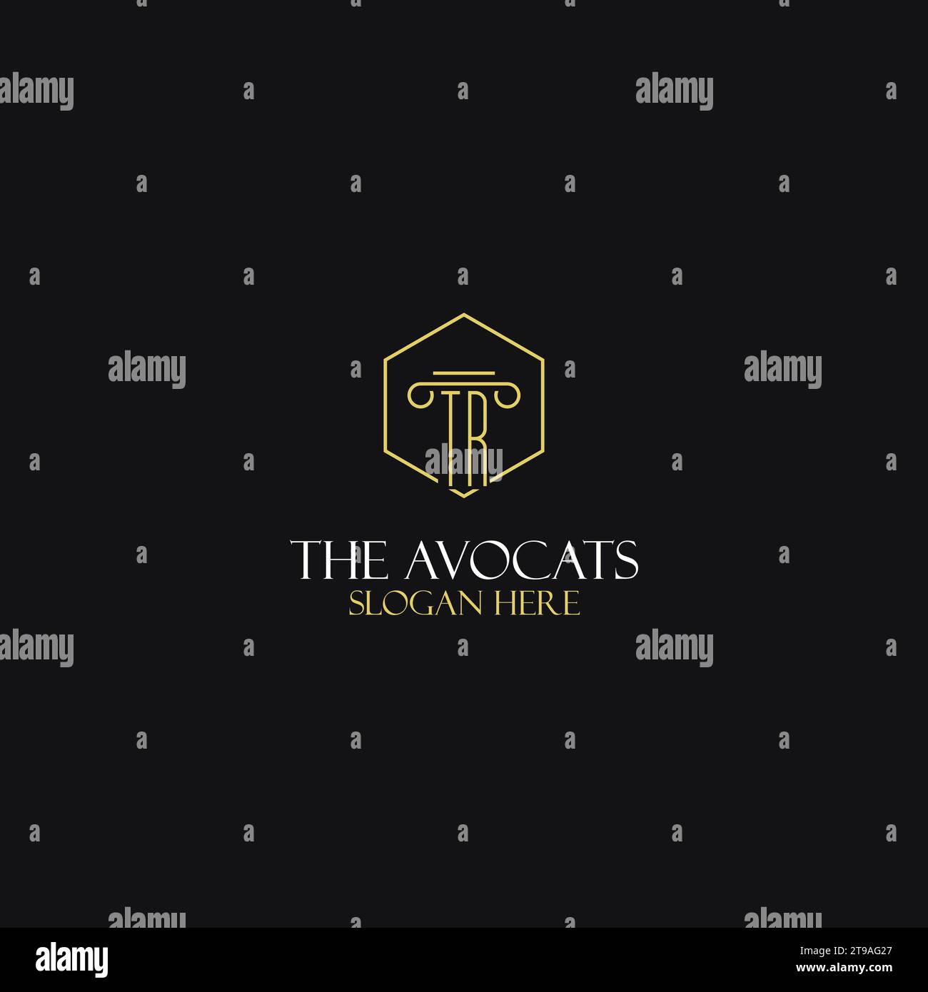 Conception d'initiales de monogramme TR pour les idées de logo juridique, avocat, avocat et cabinet d'avocats Illustration de Vecteur