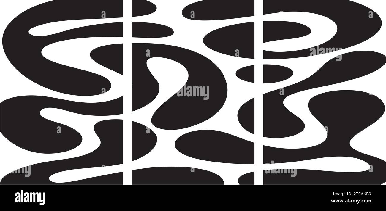 Un ensemble de trois designs d'affiches abstraites. Art mural moderne avec des formes géométriques irrégulières organiques. Image minimaliste pour un design créatif. Vecteur illus Illustration de Vecteur