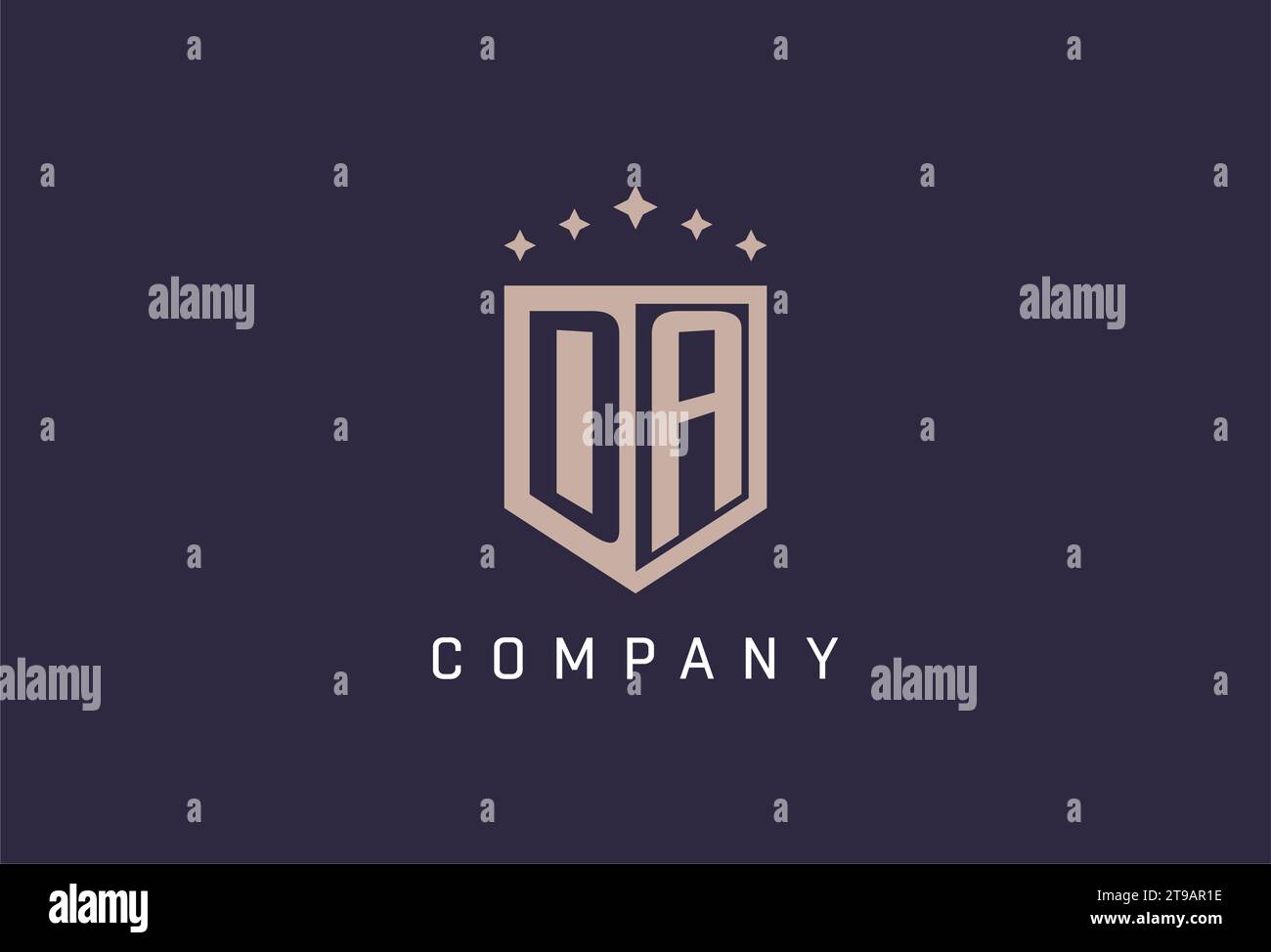 Logo initial Shield Icon style géométrique inspiration Illustration de Vecteur