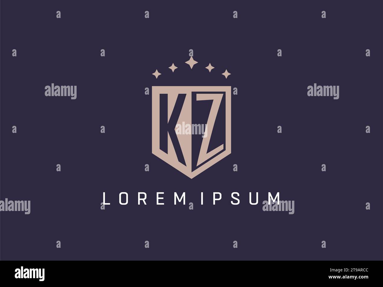 KZ initial Shield logo Icon inspiration de conception de style géométrique Illustration de Vecteur