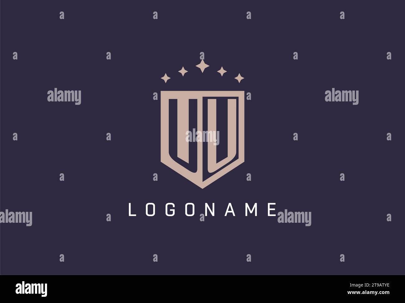 UU logo initial Shield Icon conception de style géométrique inspiration Illustration de Vecteur