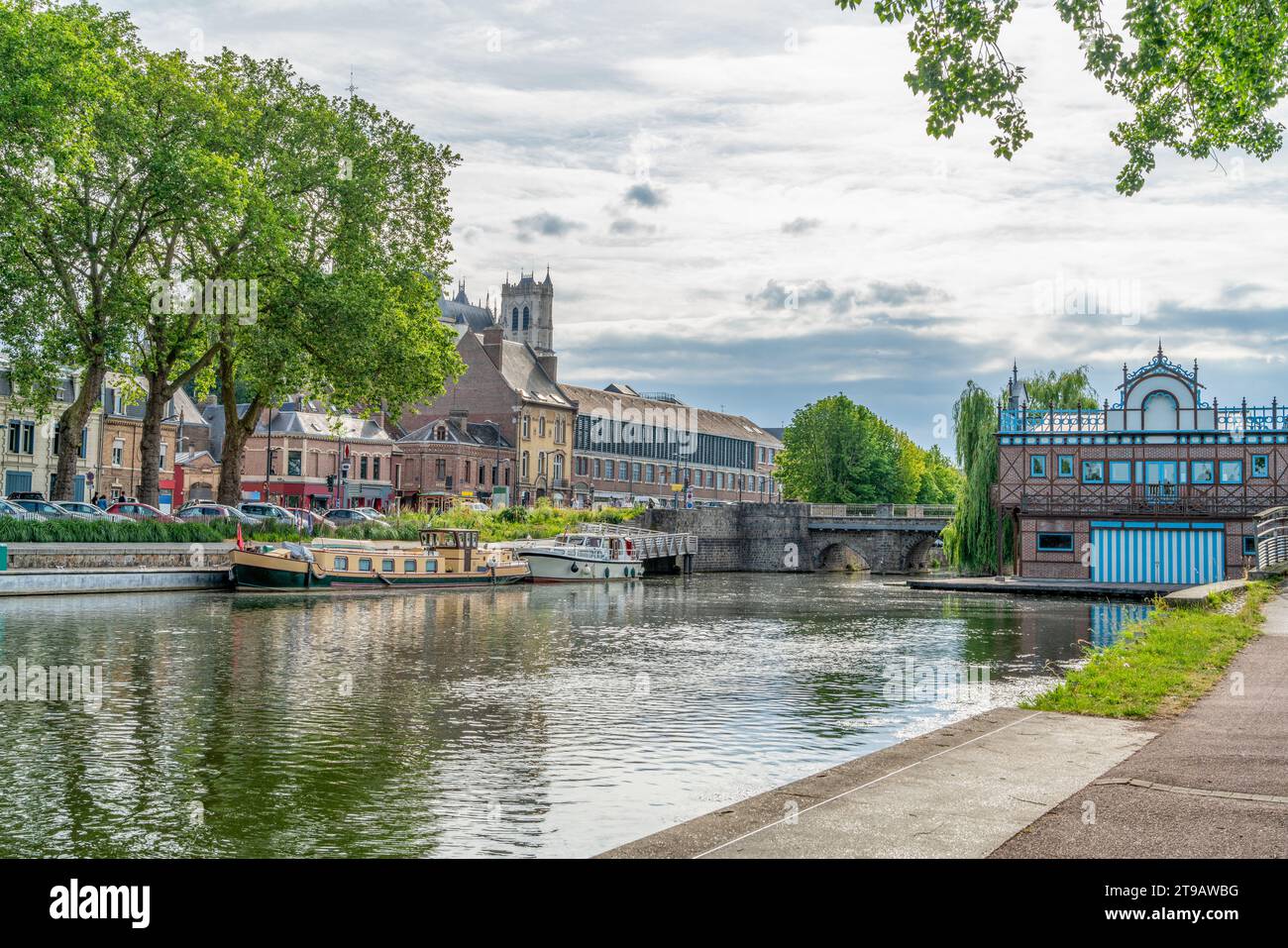Impression d'Amiens, ville et commune du nord de la France. Elle est la capitale du département de la somme dans la région des hauts-de-France Banque D'Images