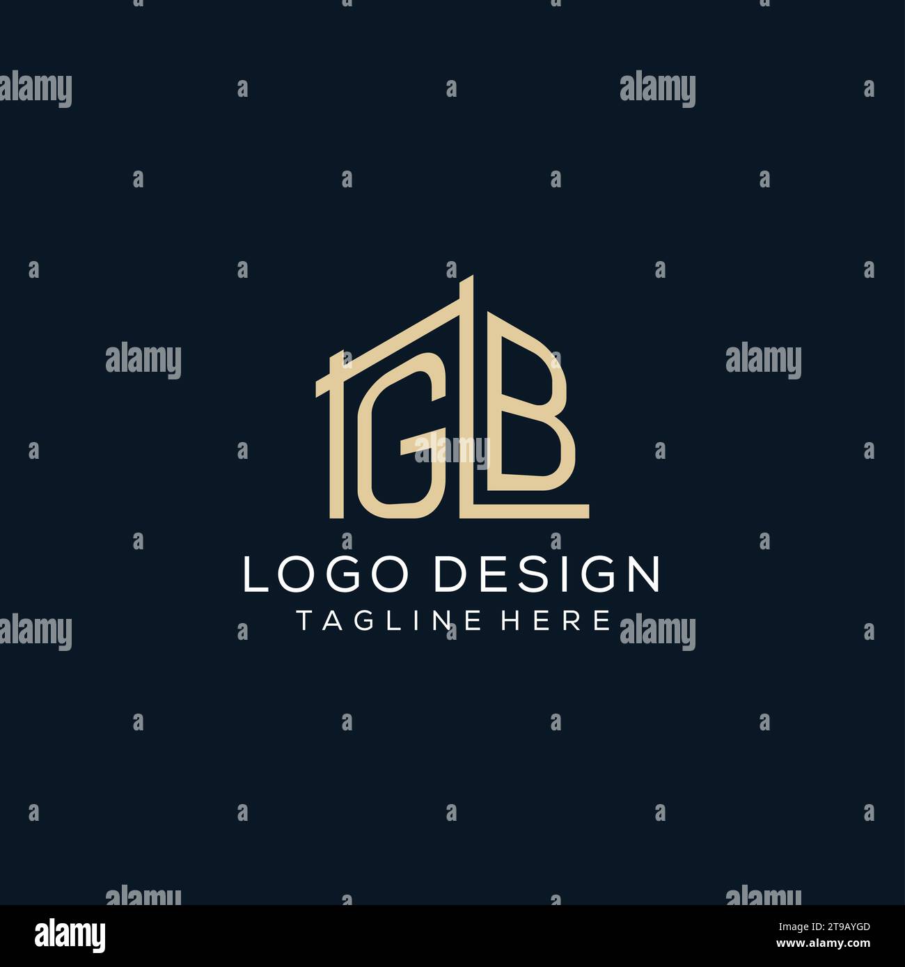 Logo GB initial, graphique vectoriel de conception de logo architectural et de construction propre et moderne Illustration de Vecteur