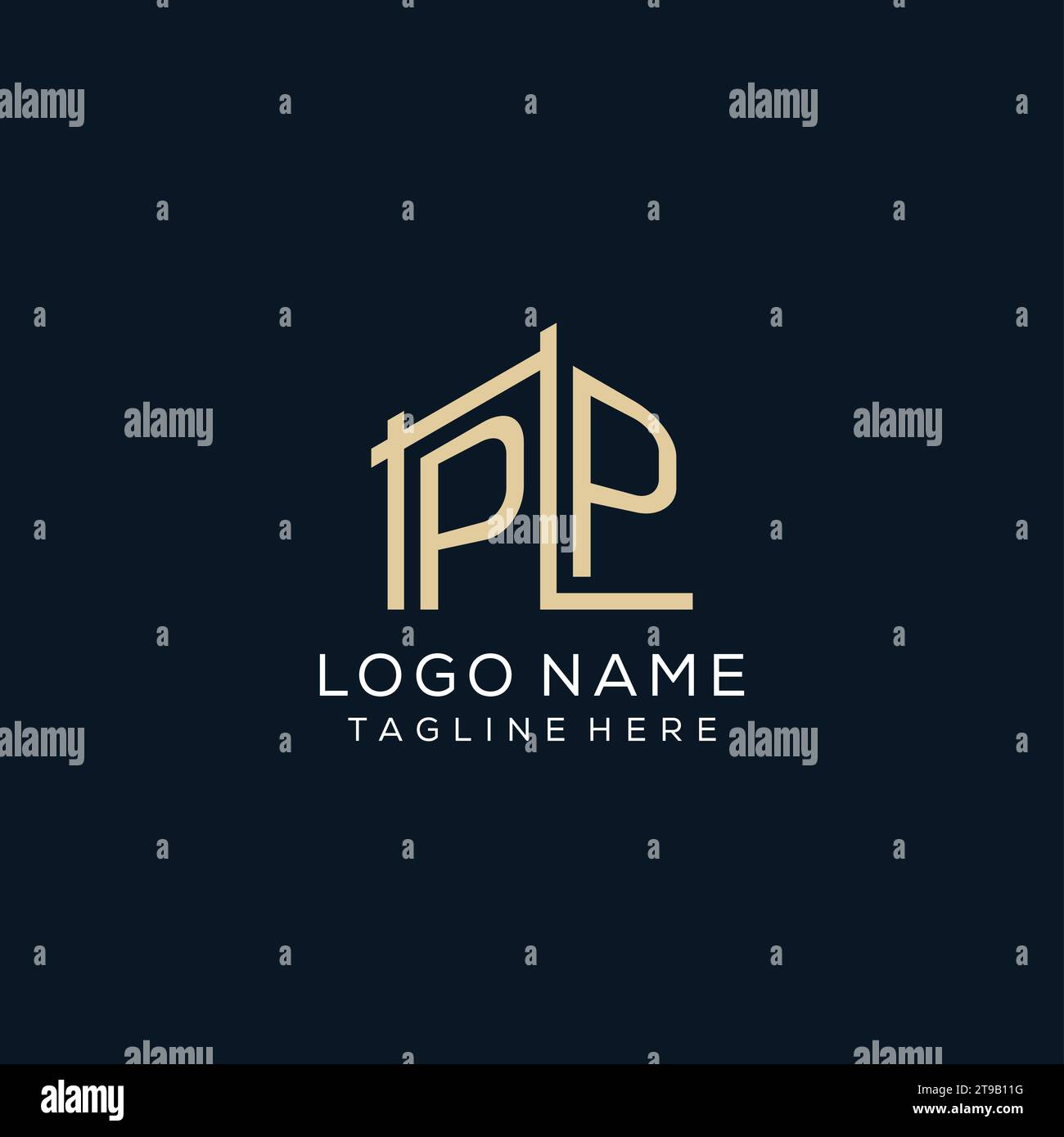 Logo PP initial, graphique vectoriel de conception de logo architectural et de construction propre et moderne Illustration de Vecteur