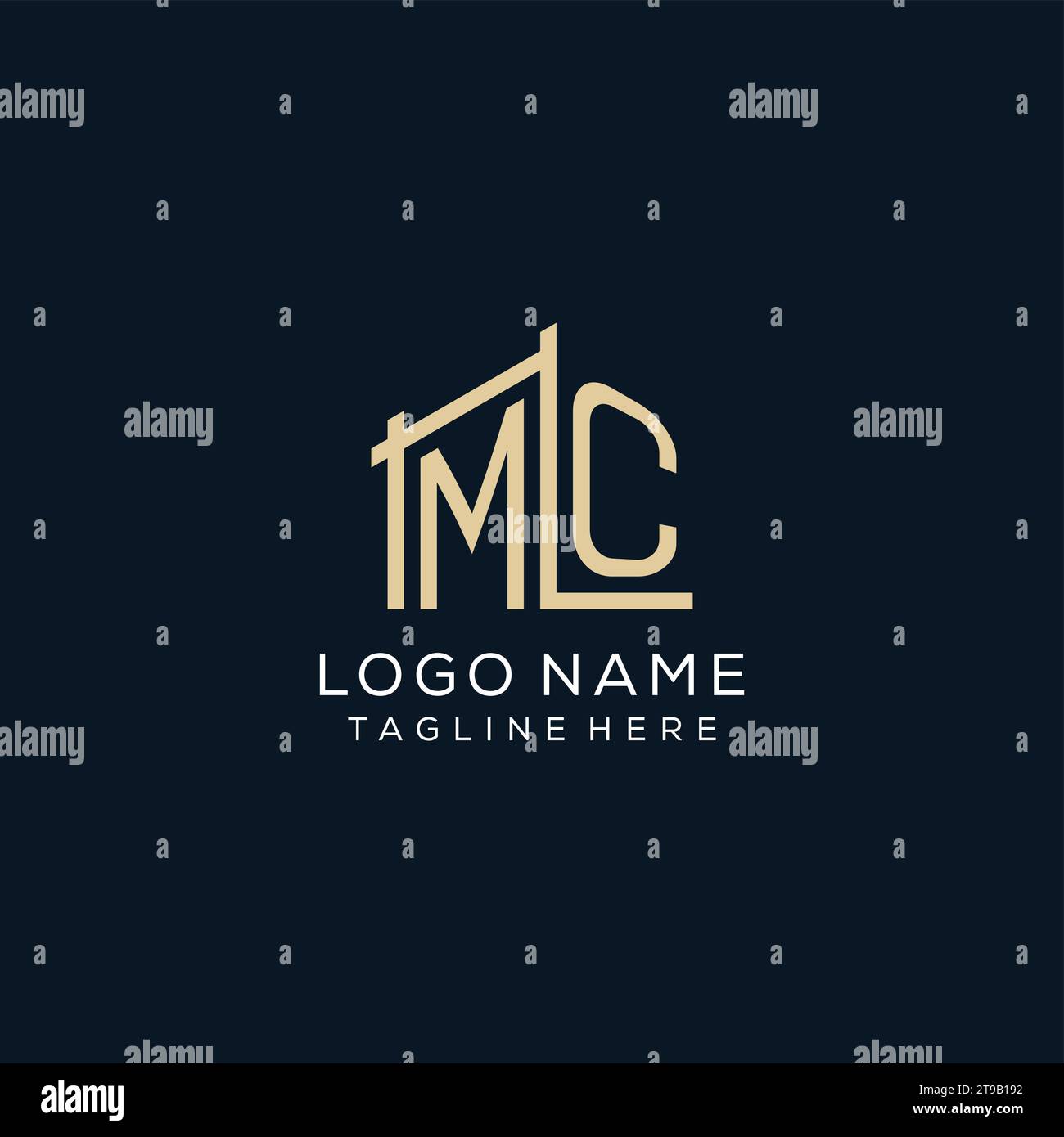 Logo MC initial, graphique vectoriel de conception de logo architectural et de construction propre et moderne Illustration de Vecteur