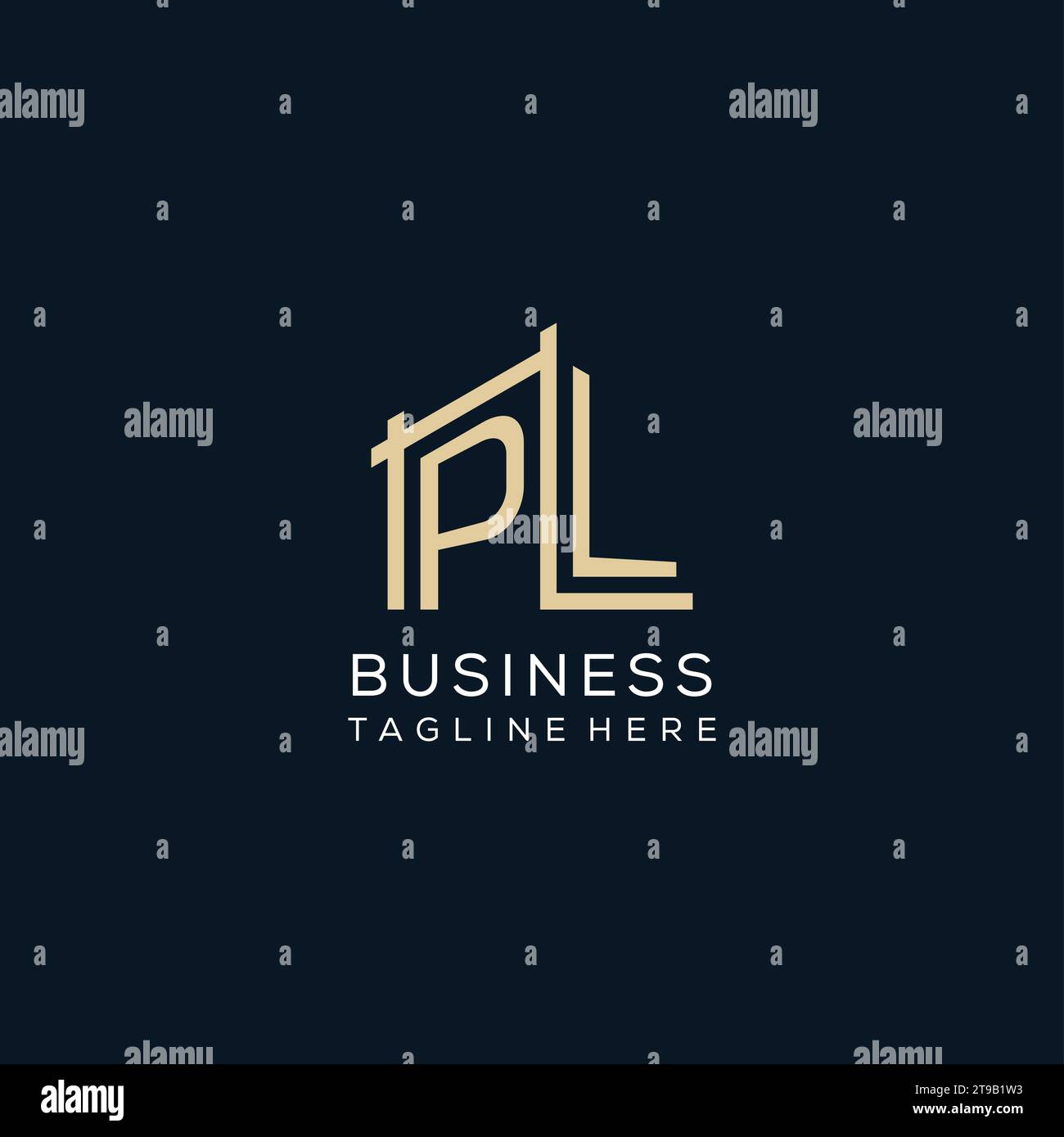 Logo PL initial, graphique vectoriel de conception de logo architectural et de construction propre et moderne Illustration de Vecteur