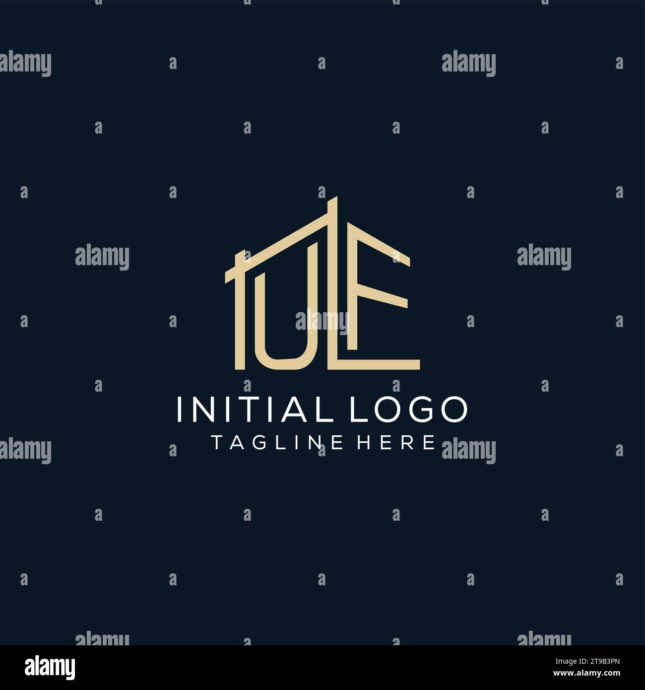 Logo UF initial, graphique vectoriel de conception de logo architectural et de construction propre et moderne Illustration de Vecteur