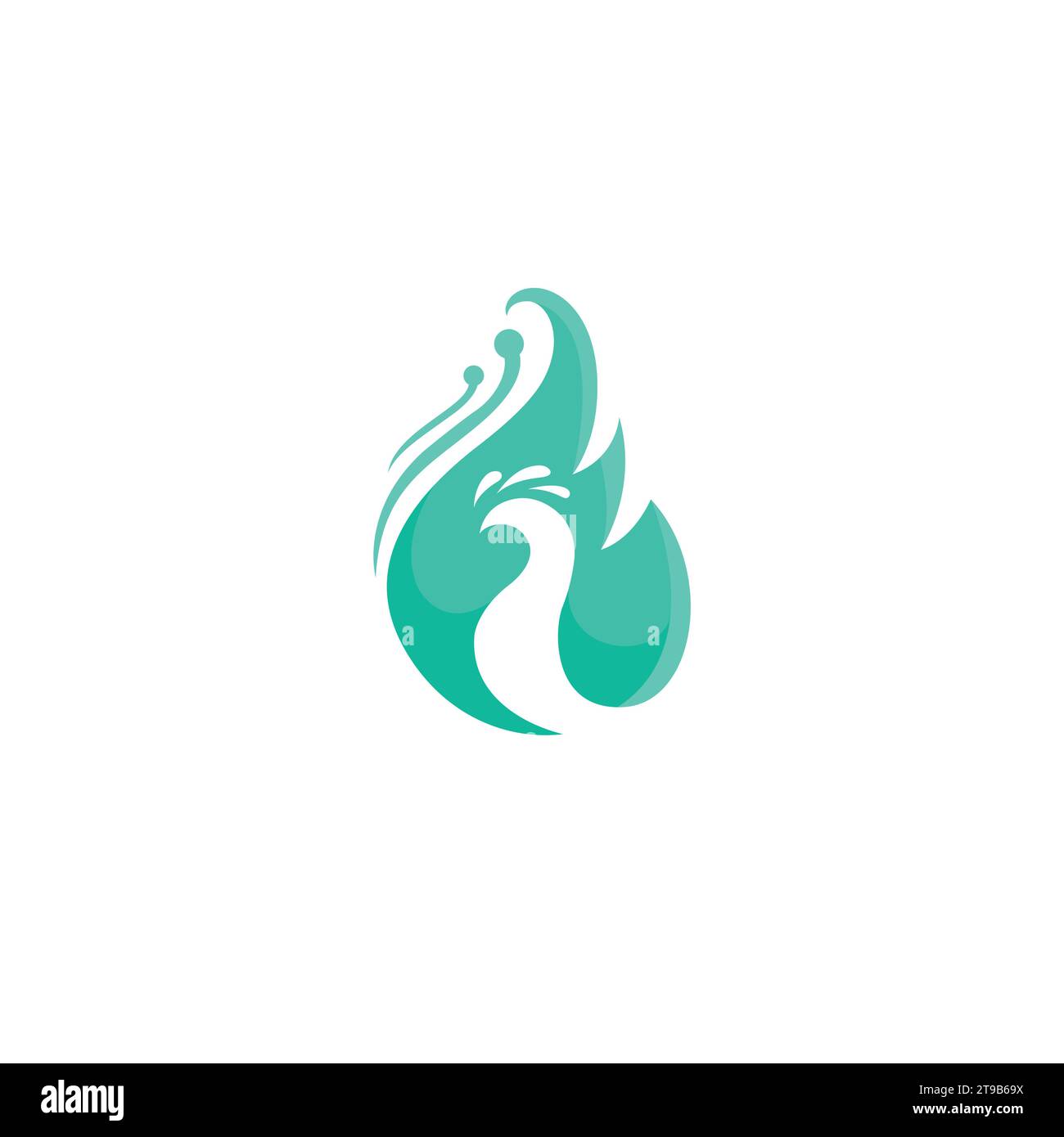 logo peacock design abstrait avec couleur turquoise Illustration de Vecteur