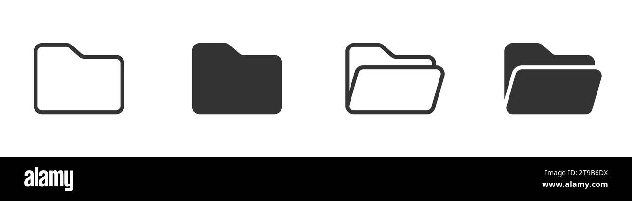 Icône de dossier définie. Illustration vectorielle Illustration de Vecteur