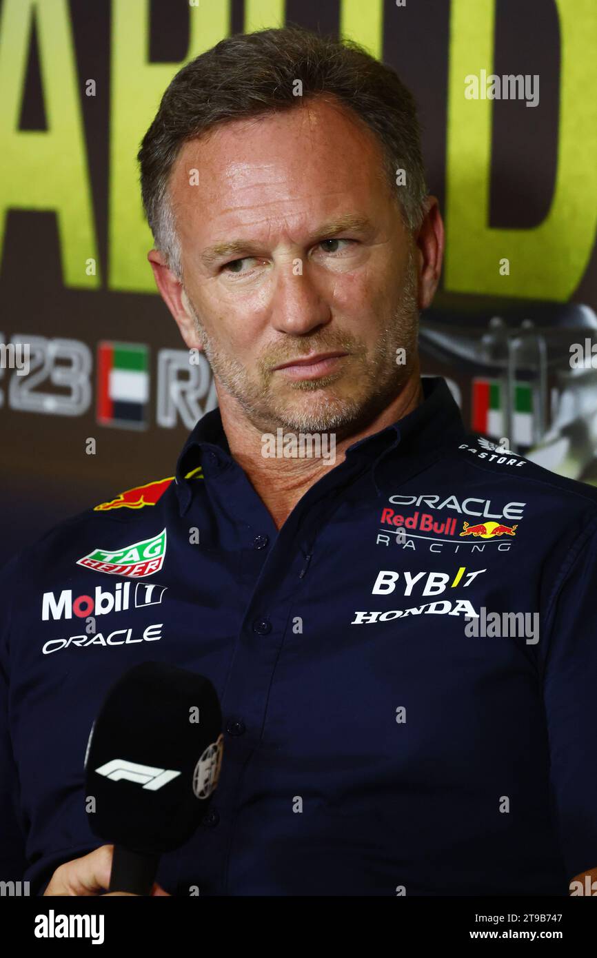 Abu Dhabi, Abu Dhabi. 24 novembre 2023. Christian Horner (GBR) Red Bull Racing Team principal à la conférence de presse FIA. 24.11.2023. Formula 1 World Championship, Rd 23, Grand Prix d'Abu Dhabi, circuit Yas Marina, Abu Dhabi, Practice Day. Le crédit photo doit se lire : XPB/Press Association Images. Crédit : XPB Images Ltd/Alamy Live News Banque D'Images