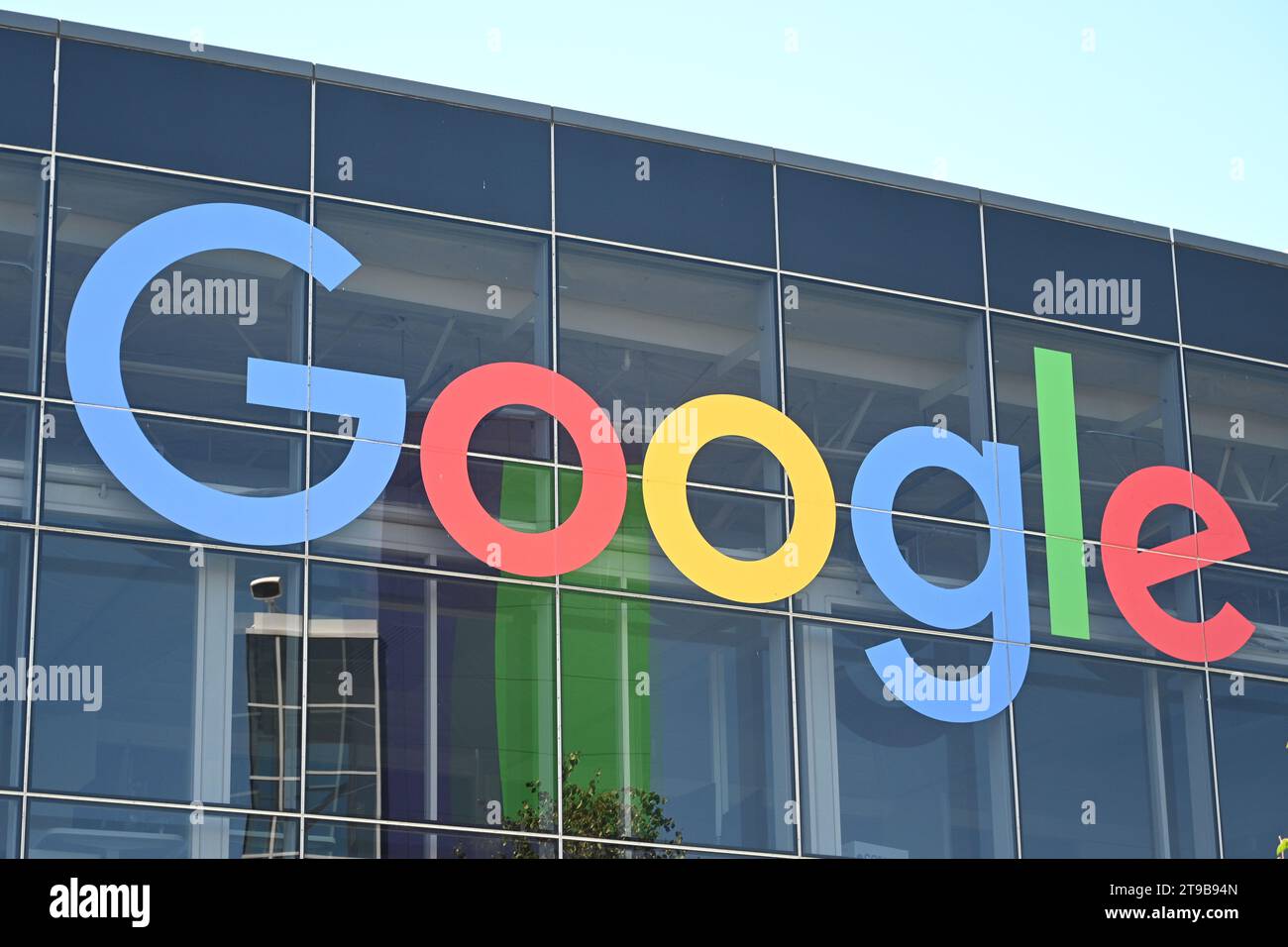 Mountain View, CA, États-Unis - 28 juillet 2023 : le siège social Googleplex de Google et de sa société mère, Alphabet Inc, situé au 1600 Amphithée Banque D'Images