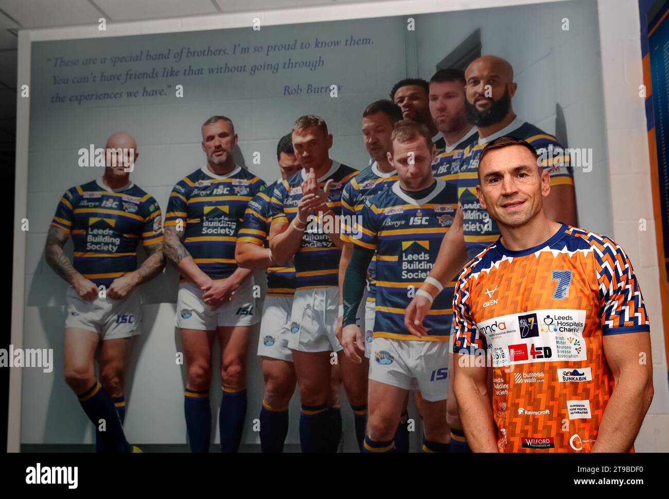 Kevin Sinfield pendant un photocall à Headingley, Leeds. Kevin Sinfield courra une fois de plus sept ultra marathons en sept jours le mois prochain, alors qu’il poursuit sa campagne de collecte de fonds et de sensibilisation pour aider les personnes touchées par la maladie du motoneurone. Date de la photo : Vendredi 24 novembre 2023. Banque D'Images