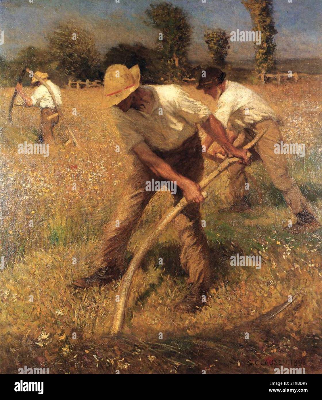 Les tondeuses 1892 de George Clausen Banque D'Images