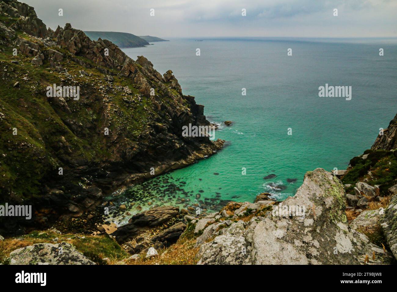 Château de Bosigran Promontory fort, côte sauvage de Cornouailles, Angleterre Banque D'Images