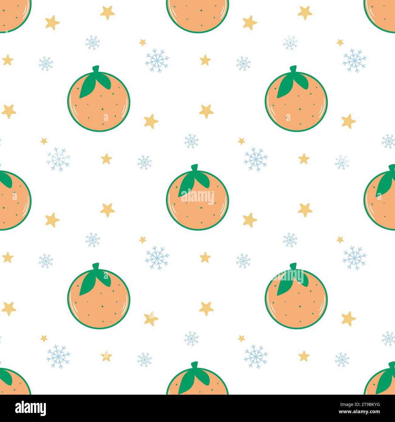 Modèle sans couture de mandarines d'hiver. Fond de Noël d'hiver avec des agrumes, des flocons de neige et des étoiles. Impression du nouvel an pour textile, emballage, papier Illustration de Vecteur