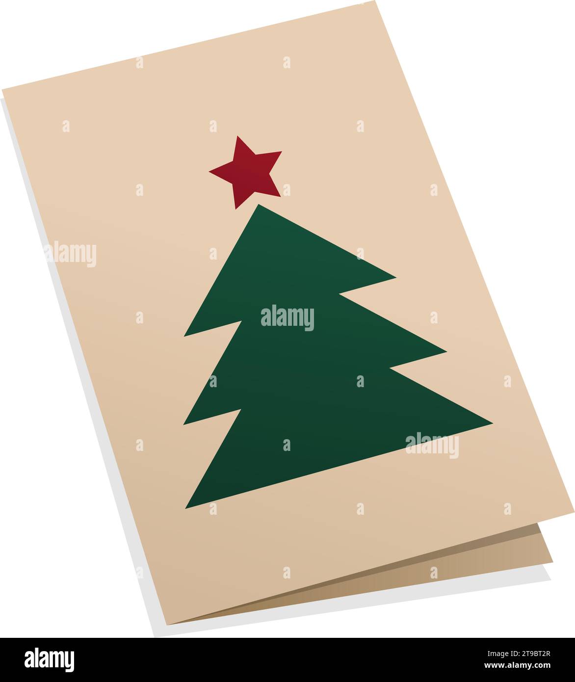 Carte de voeux de Noël avec arbre, isolé Illustration de Vecteur