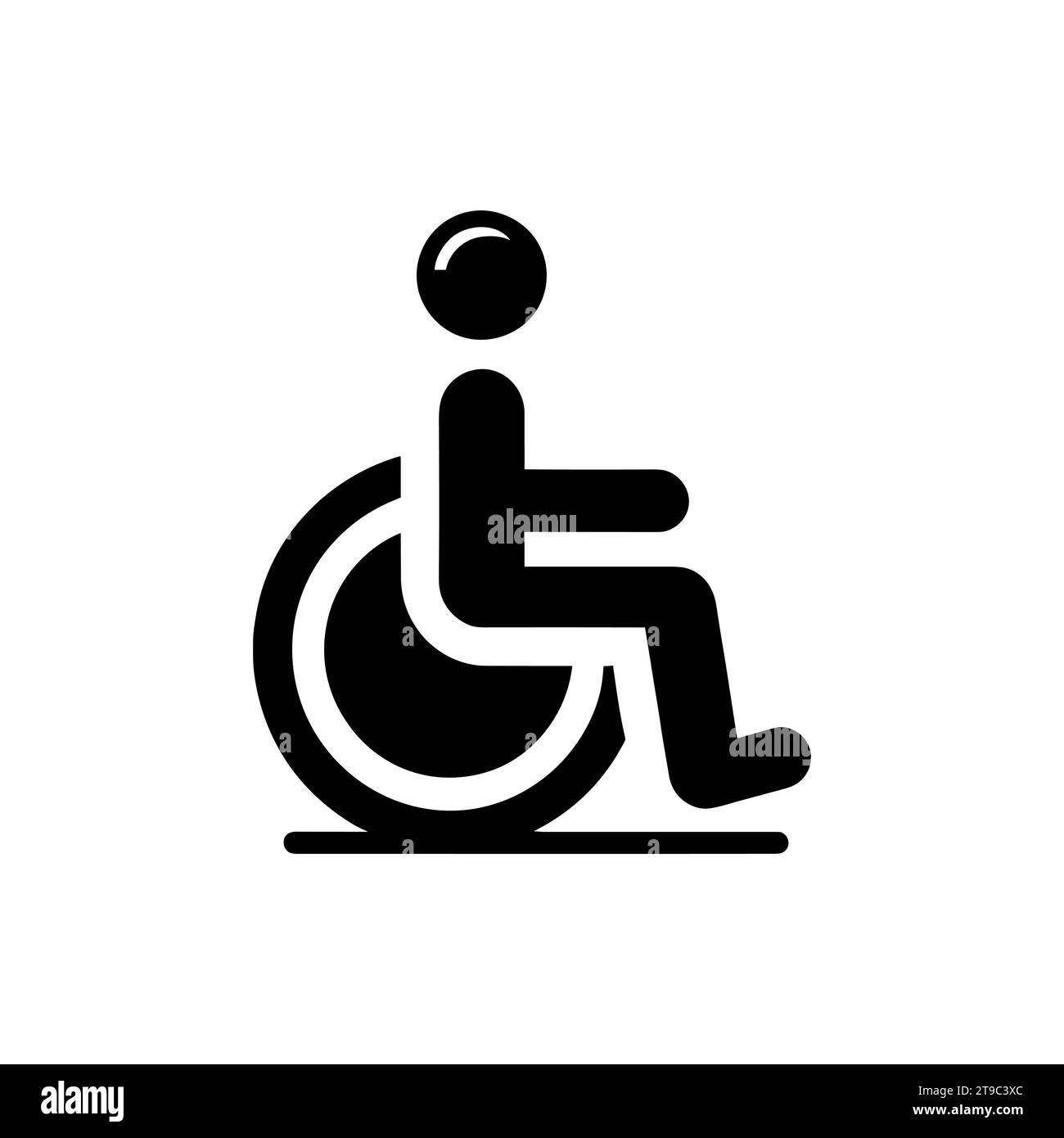 Icône de personne handicapée en fauteuil roulant. Pictogramme d'une personne utilisant un fauteuil roulant mettant en vedette. Illustration vectorielle Illustration de Vecteur