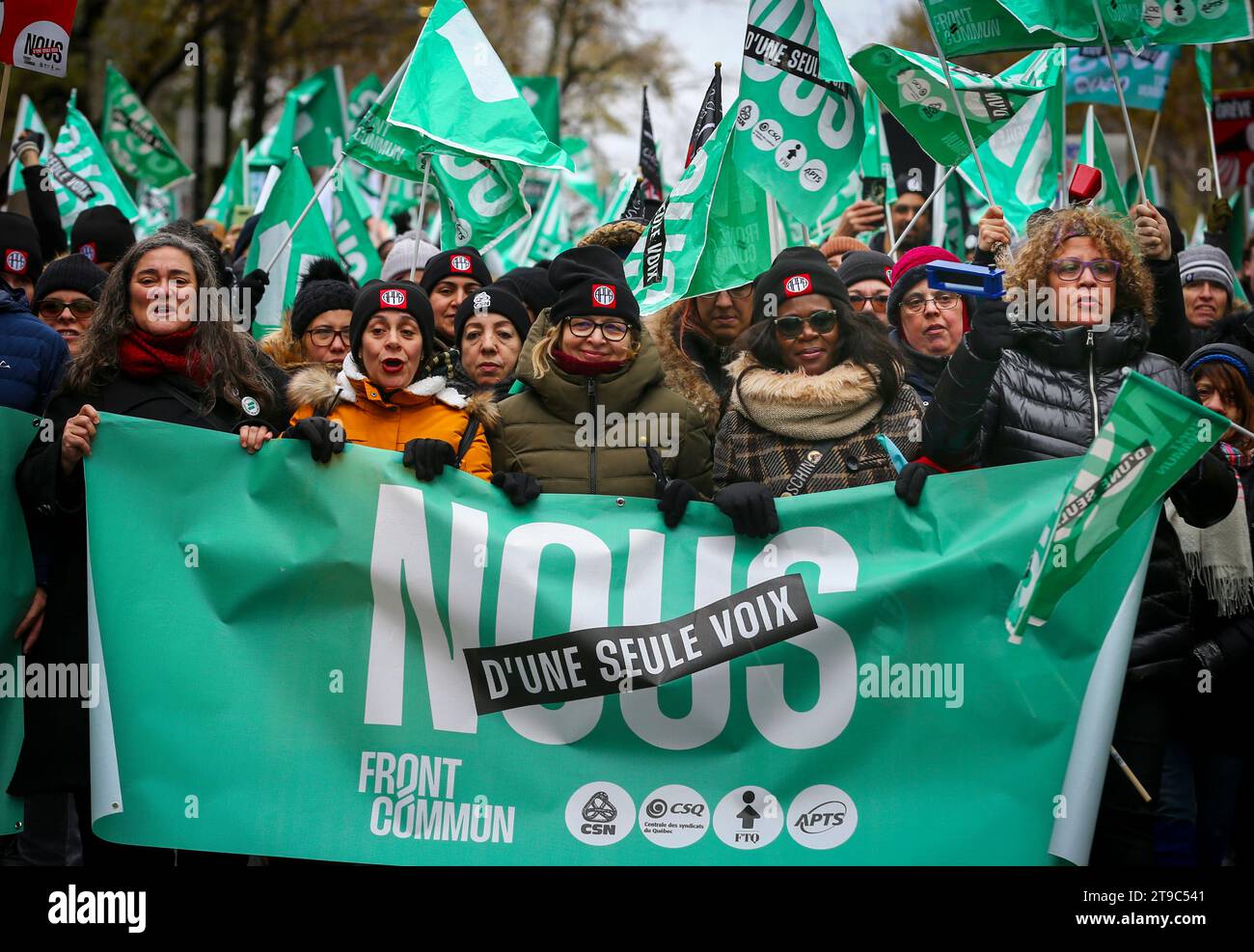 Montréal, Canada - le syndicat des enseignants, qui représente environ 500 000 éducateurs dans les écoles primaires et secondaires, est sur un général indéfini Banque D'Images