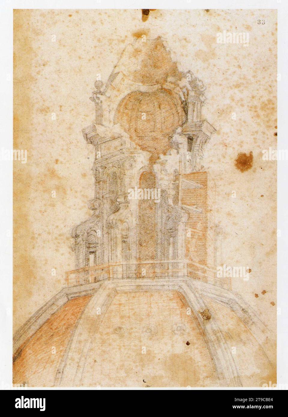 Alessandro Allori la lanterne endommagée par la foudre au printemps 1601. Banque D'Images