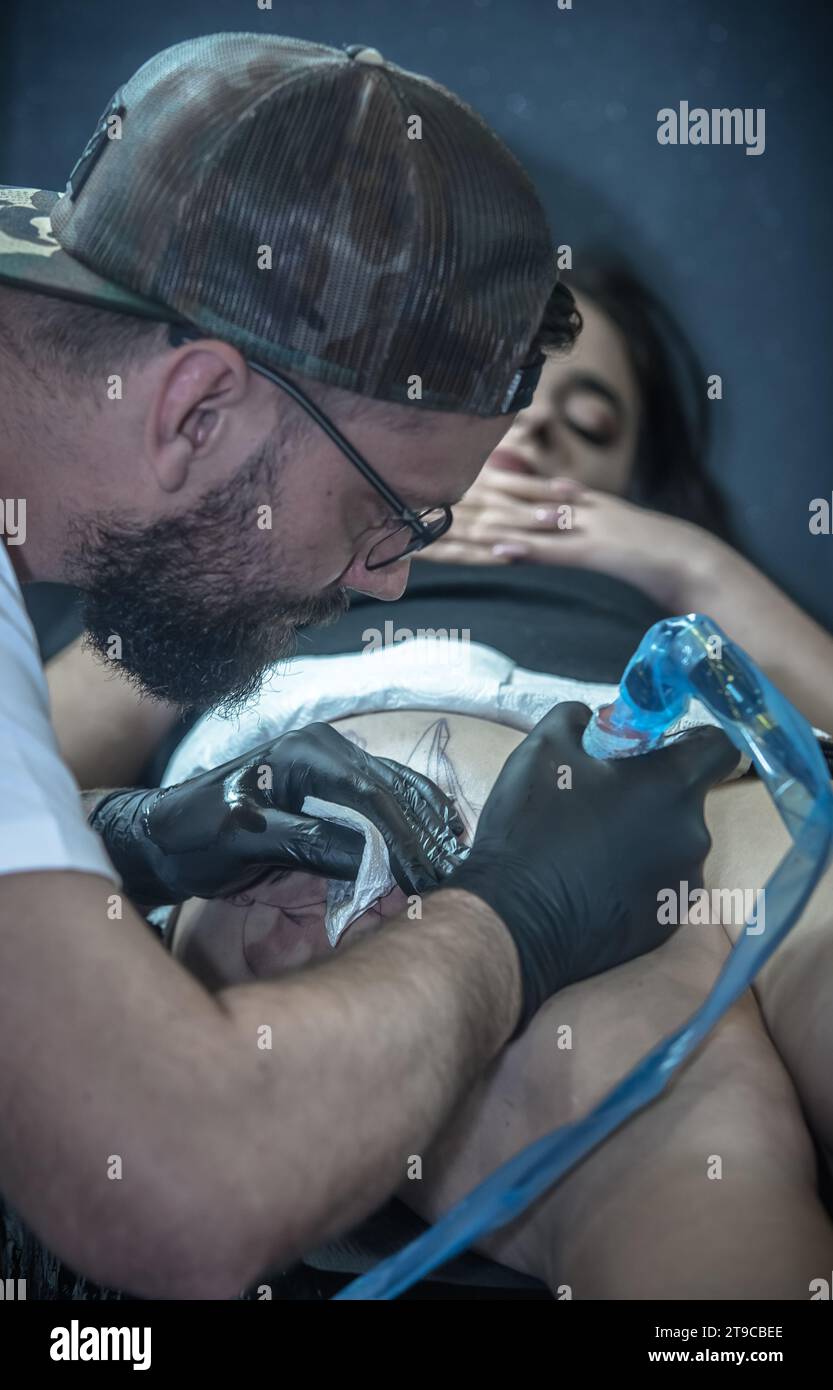 Varsovie. Pologne. 2019 Warsaw Tattoo Days 2019 Banque D'Images