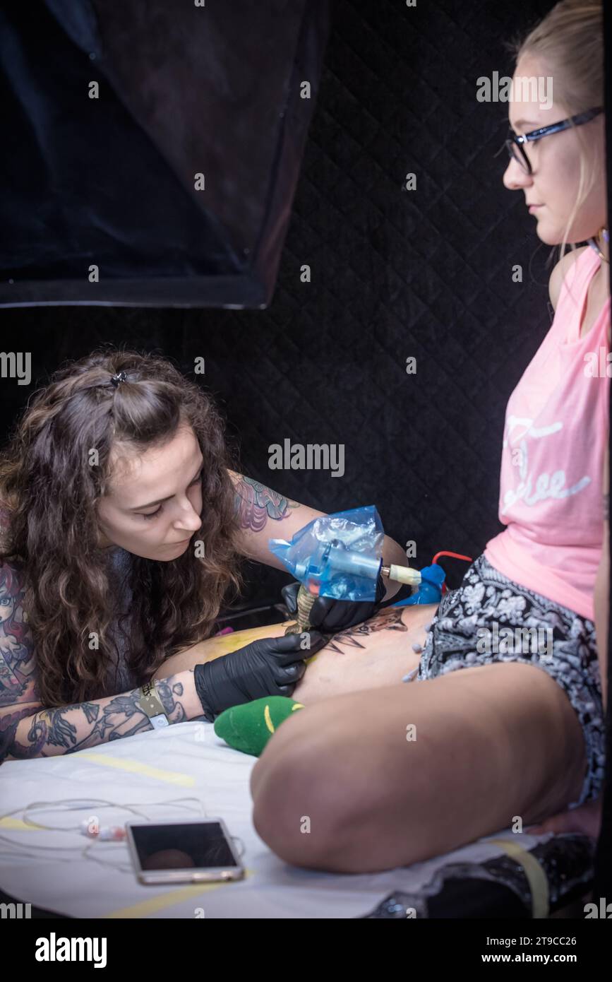 Varsovie. Pologne. 2019 Warsaw Tattoo Days 2019 Banque D'Images