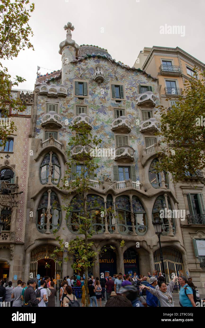 Casa Batlló façade à Barcelone Espagne Banque D'Images