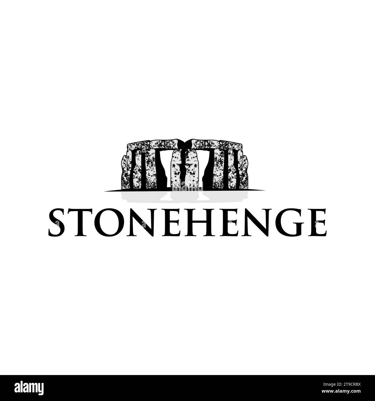 Stonehenge rocher antique, monument. Architecture de monument religieux préhistorique de Stonehenge Illustration de Vecteur