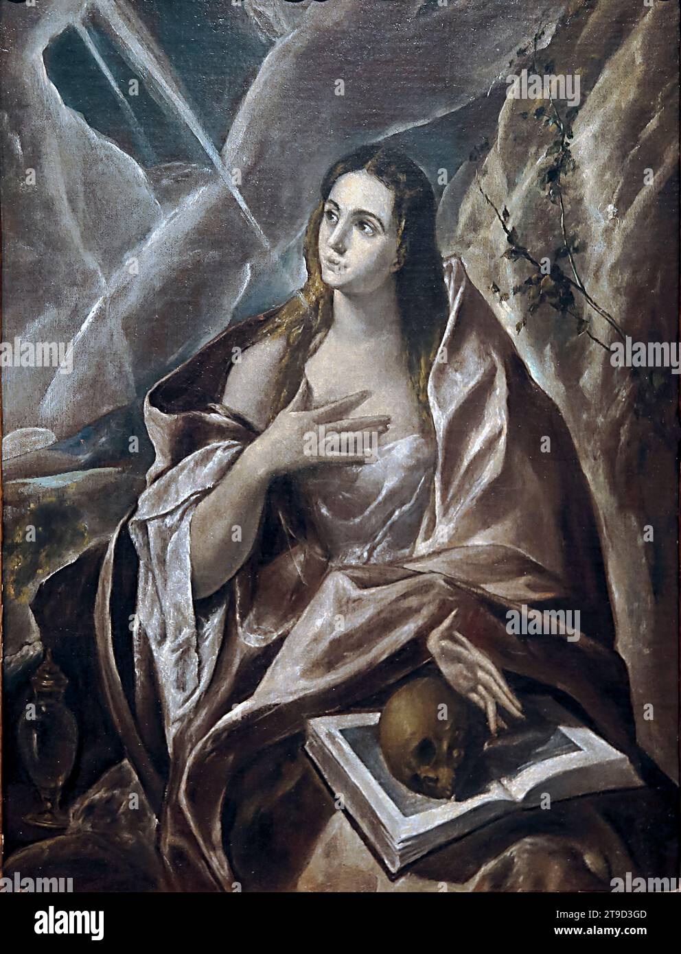 La pénitente Magdalene. C. 1576. El Greco (1531-1614) Peintre grec. Huile sur toile. Musée de Montserrat, Catalogne, Espagne. Banque D'Images