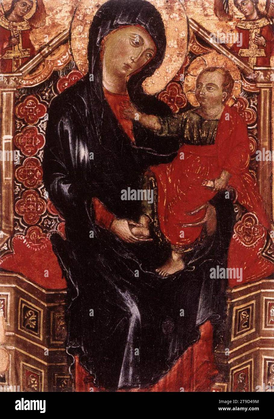 Vierge et enfant Enthroned entre deux Archanges (détail) années 1290 par Deodato Di Orlandi Banque D'Images