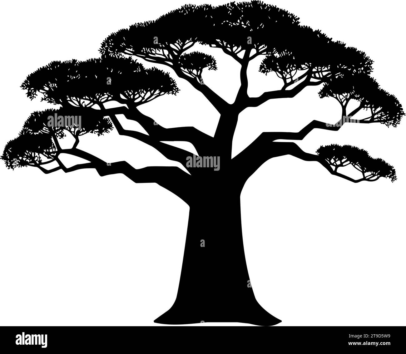 Silhouette d'arbre de baobab. Illustration vectorielle Illustration de Vecteur