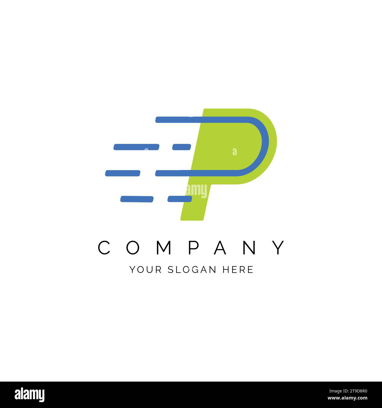 P modèle de logo de lettre conception d'illustration. Style de logo Vector Alphabet P Speed Illustration de Vecteur