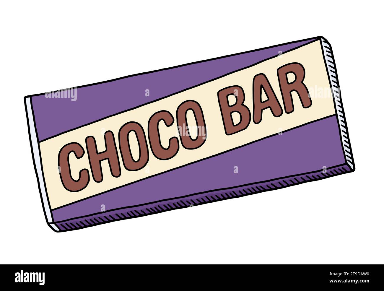 Barre de chocolat dessinée à la main Doodle Art Vector Illustration Illustration de Vecteur