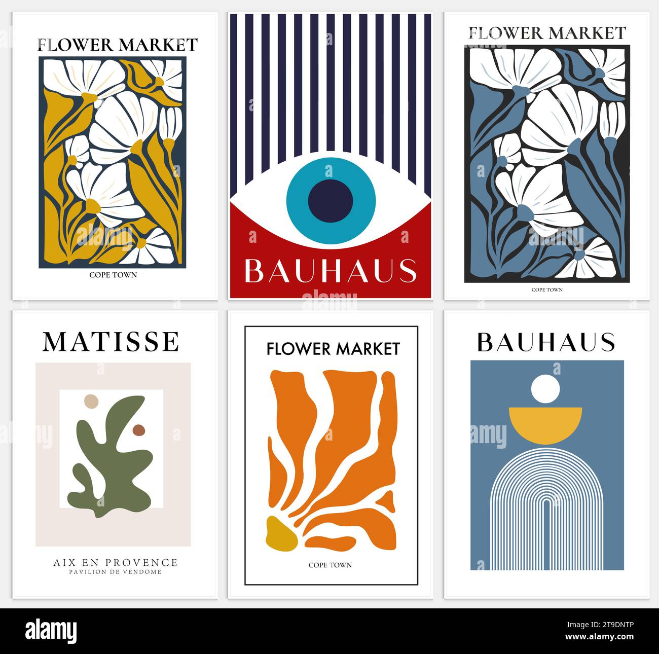 Contient Art abstrait dans le style Matisse et marché aux fleurs, Art moderne décoratif, affiche d'illustration vectorielle. Illustration de Vecteur