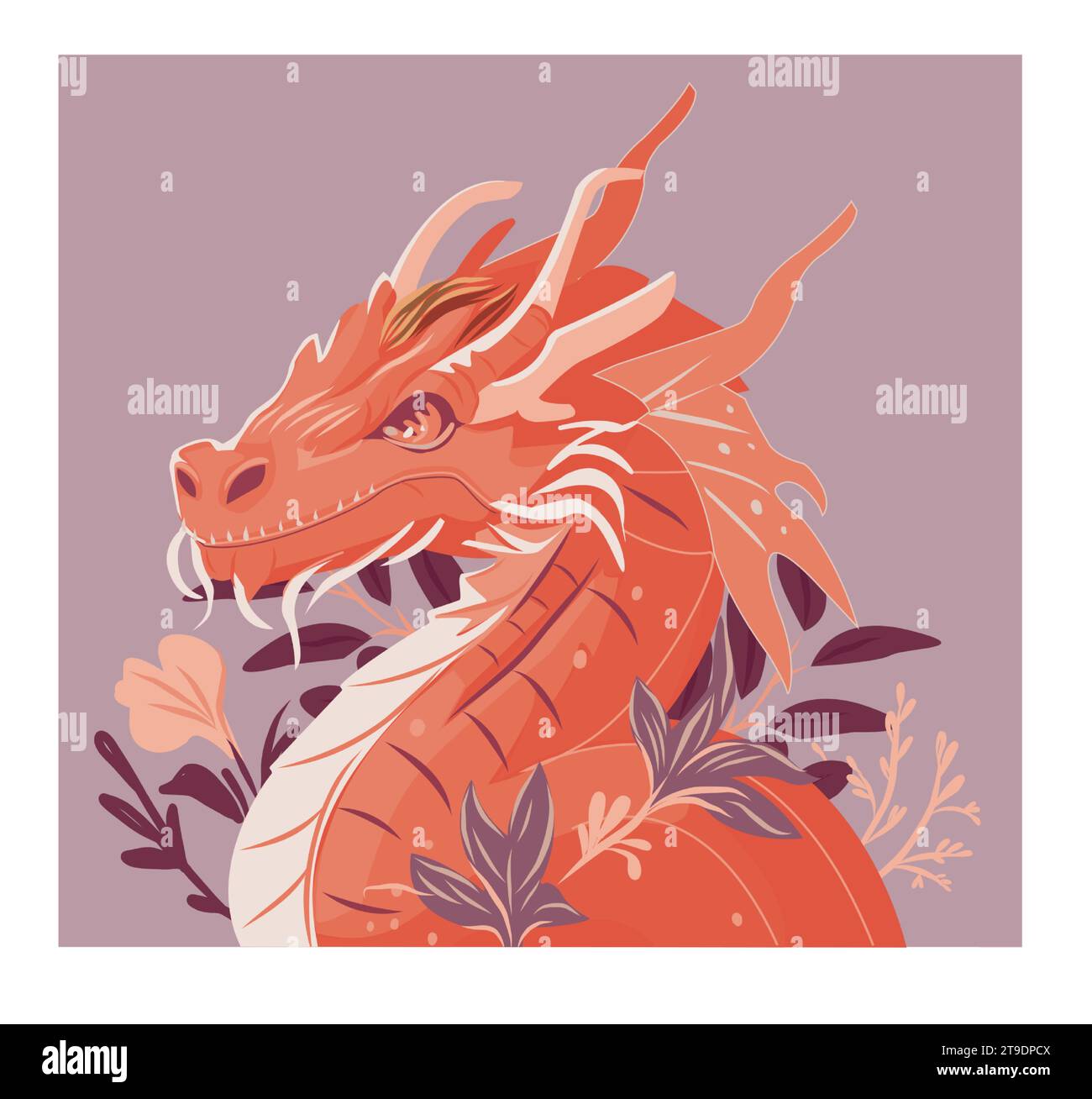 Bannière Dragon 2024. Vecteur affiche calendrier oriental chinois nouvel an. Année de la coupe de papier Dragon. Dragon du zodiaque de couleur vive. Affiche Illustration de Vecteur