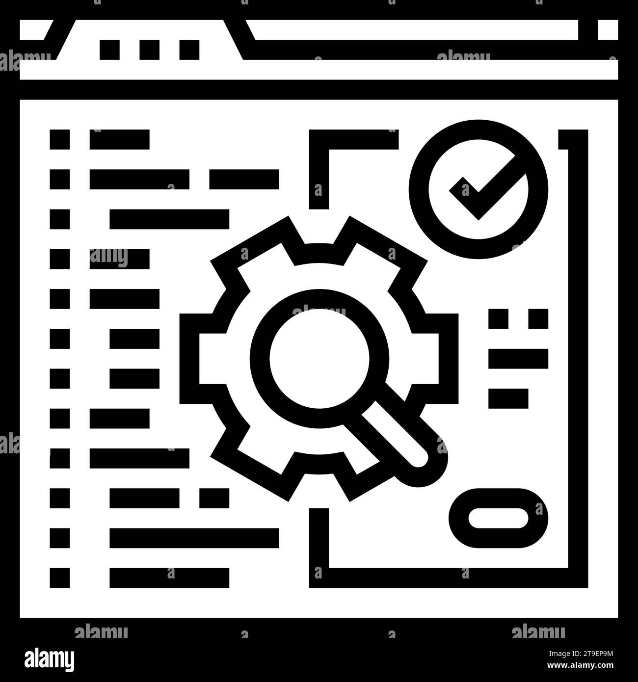 illustration vectorielle d'icône de ligne de test de logiciel Illustration de Vecteur