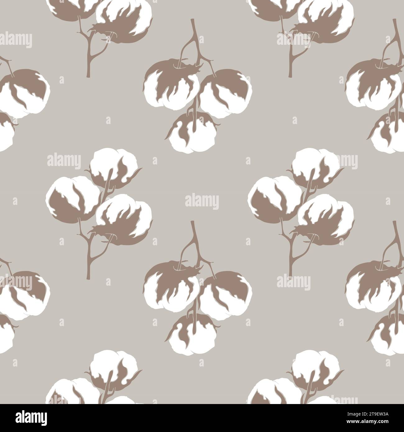 Motif branche de fleur de coton, pour papier peint, fond de page Web, textures de surface, textiles. Illustration vectorielle Illustration de Vecteur