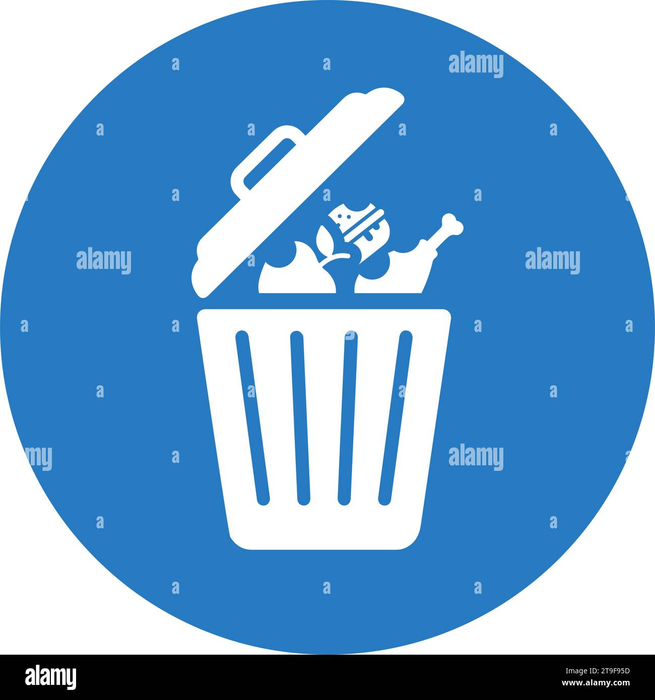 Nourriture, déchets alimentaires, icône poubelle. Beau design et vecteur entièrement éditable pour un usage commercial, fichiers imprimés et présentations, matériels promotionnels, Illustration de Vecteur