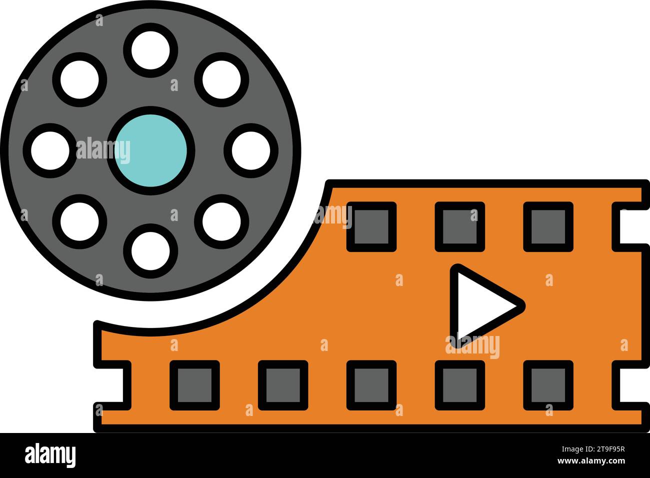 Icône de bobine de film - utilisation parfaite pour les médias imprimés, le Web, les images, l'utilisation commerciale ou tout type de projet de conception. Illustration de Vecteur