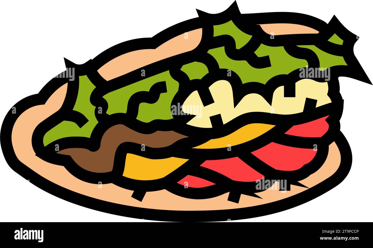 doner kebab illustration vectorielle d'icône de couleur cuisine turque Illustration de Vecteur