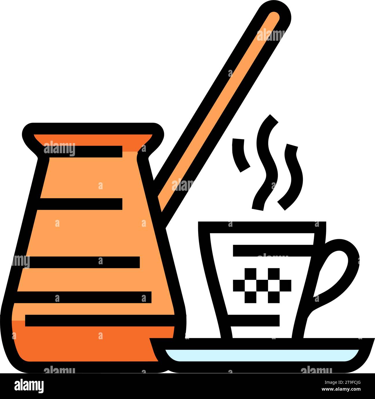 illustration vectorielle d'icône de couleur de cuisine de café turque Illustration de Vecteur