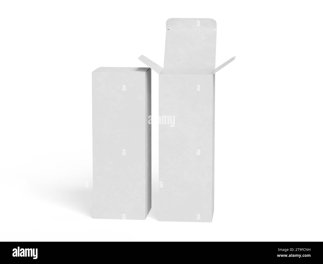 Boîte emballage couleur blanche et papier carton de fond avec texture réaliste Banque D'Images