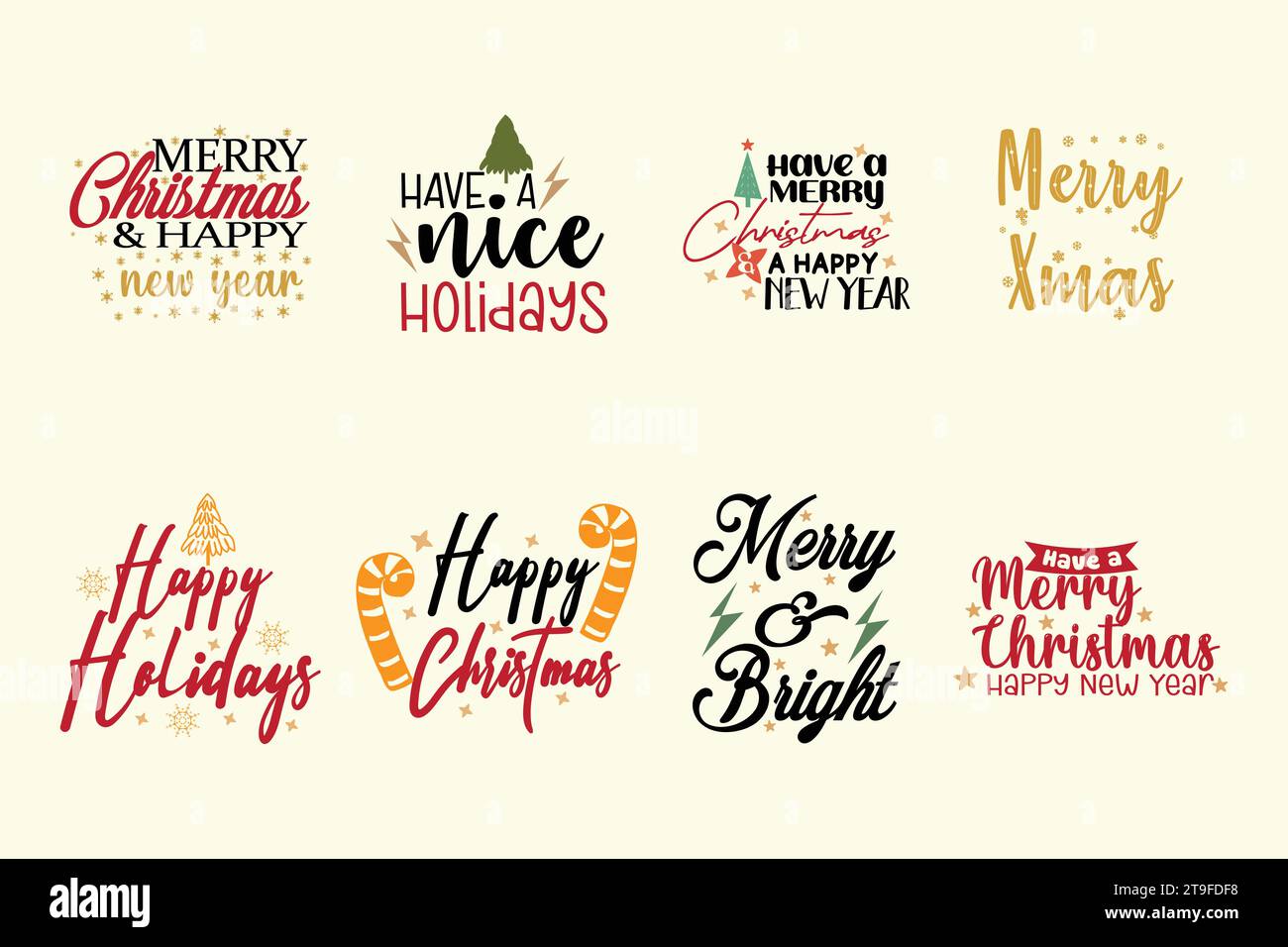 Badge de lettrage de Noël sur fond blanc Illustration de Vecteur