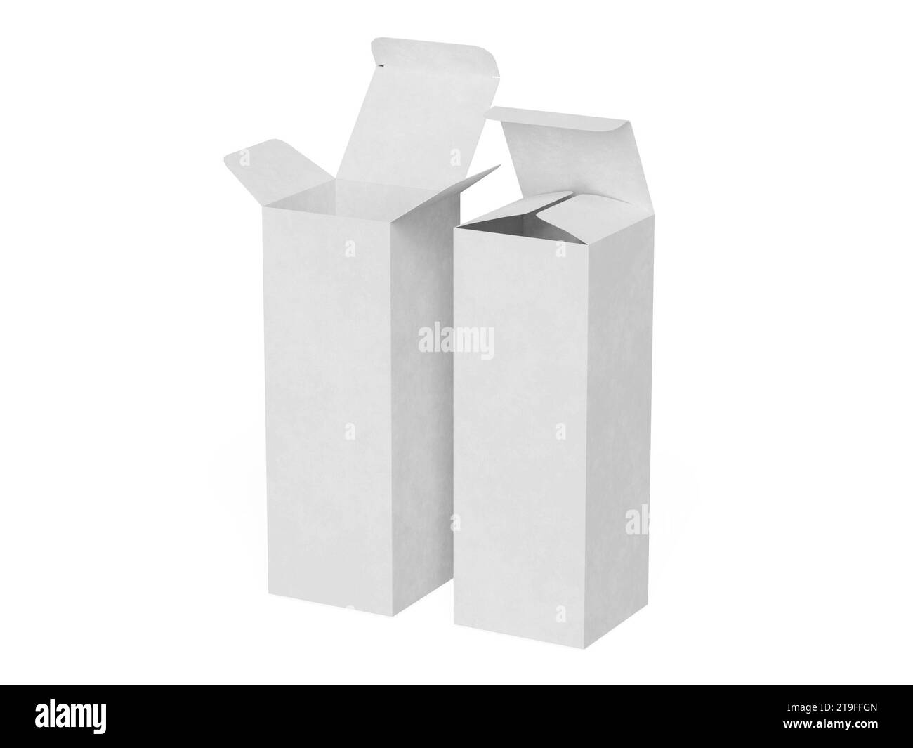 Boîte emballage couleur blanche et papier carton de fond avec texture réaliste Banque D'Images