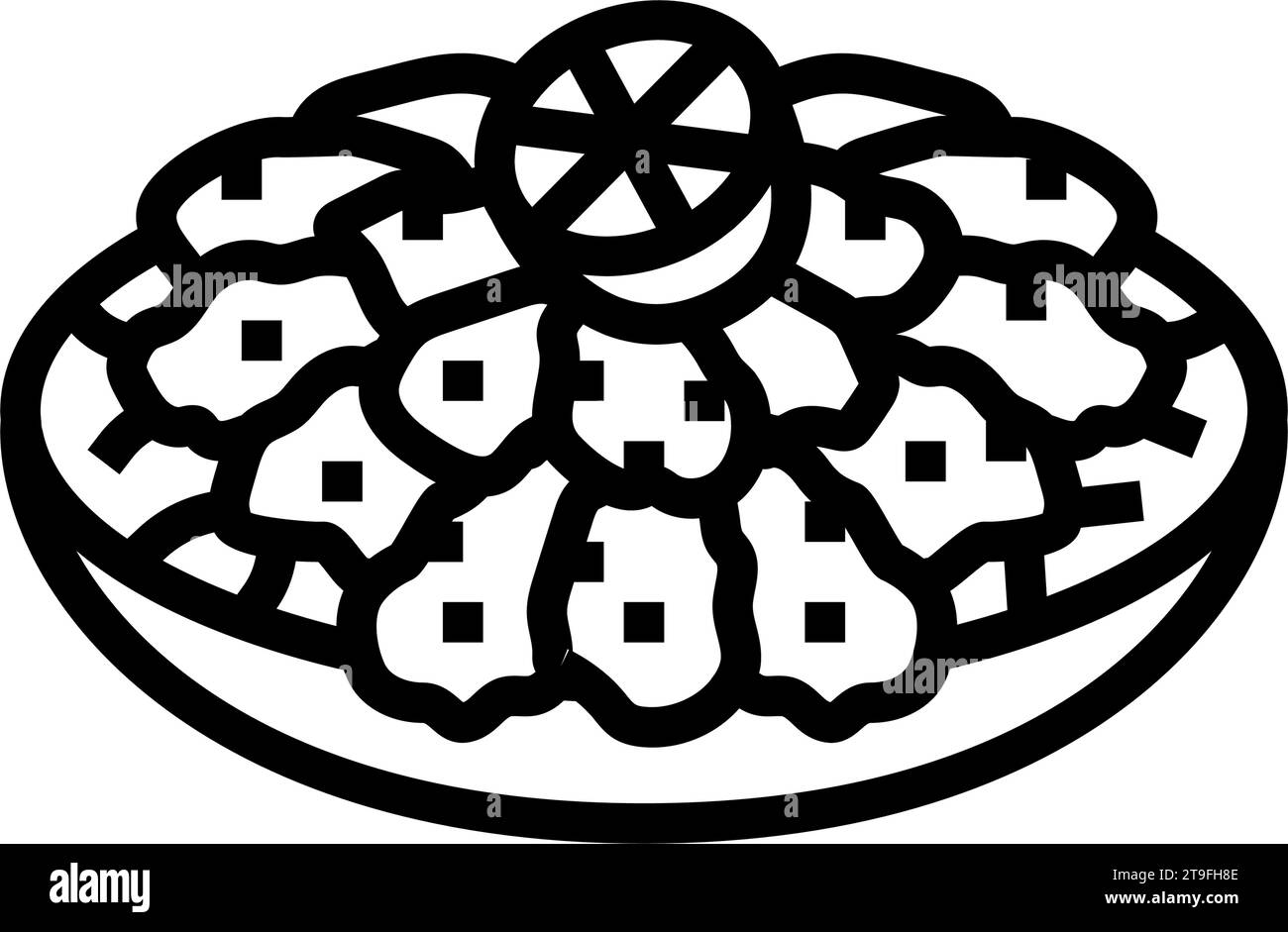lentille kofte turkish cuisine line illustration vectorielle d'icône Illustration de Vecteur