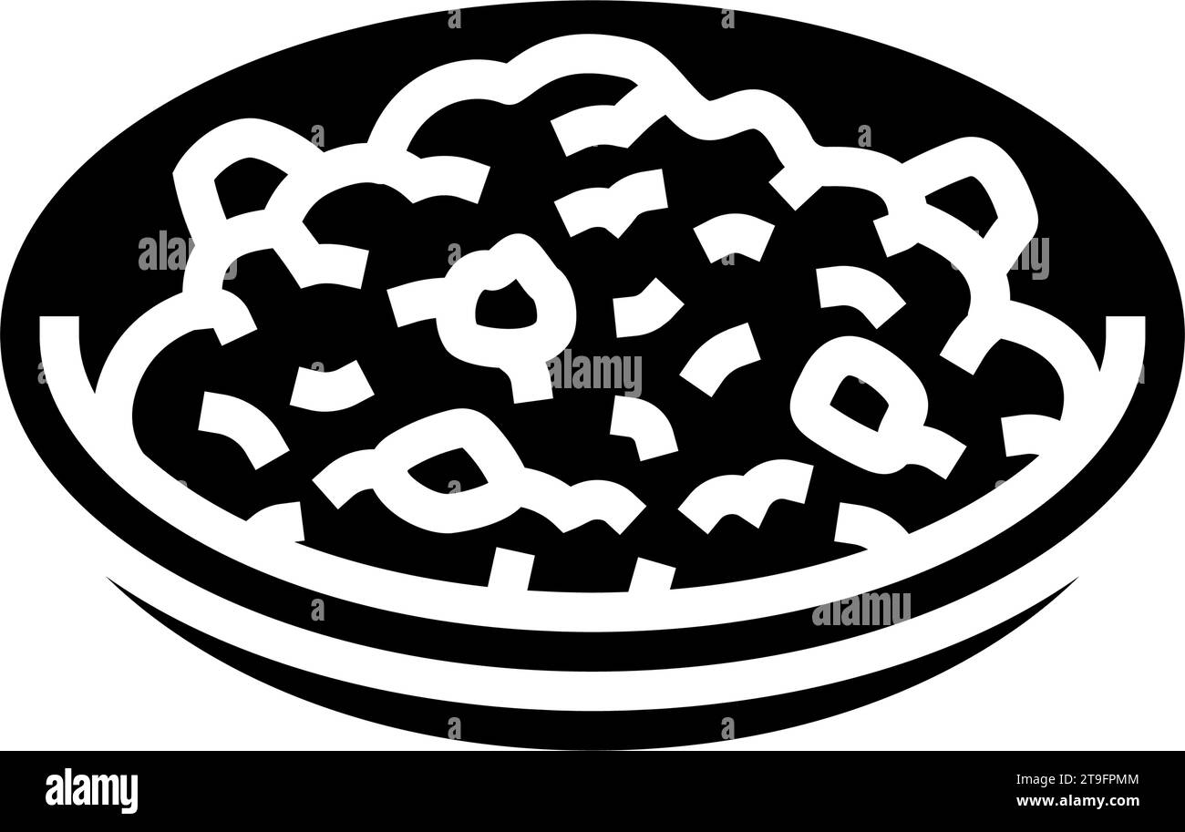 illustration vectorielle d'icône de glyphe de cuisine turque kisir Illustration de Vecteur