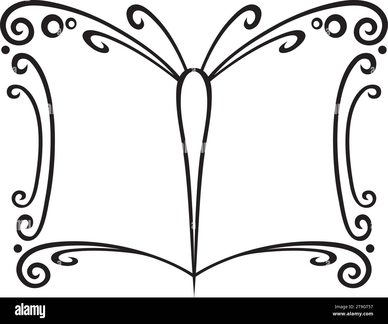 Symbole de livre créé avec des ailes de papillon Illustration de Vecteur