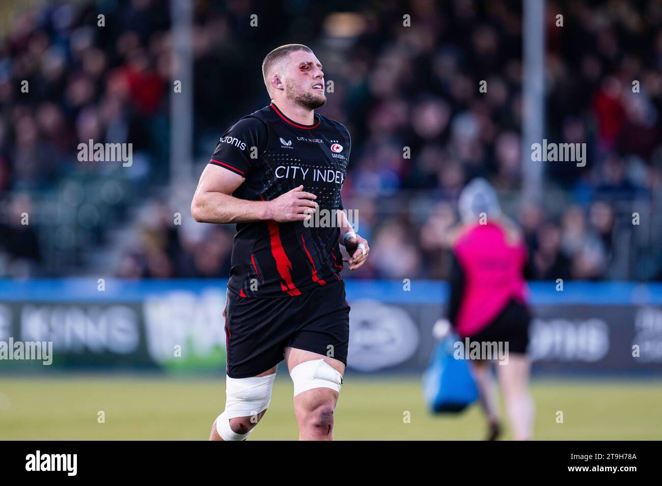 LONDRES, ROYAUME-UNI. 25 novembre 2023. Lors de Saracens vs Bristol Bears - Gallagher Premiership Rugby R au StoneX Stadium le samedi 25 novembre 2023. LONDRES ANGLETERRE. Crédit : Taka G Wu/Alamy Live News Banque D'Images